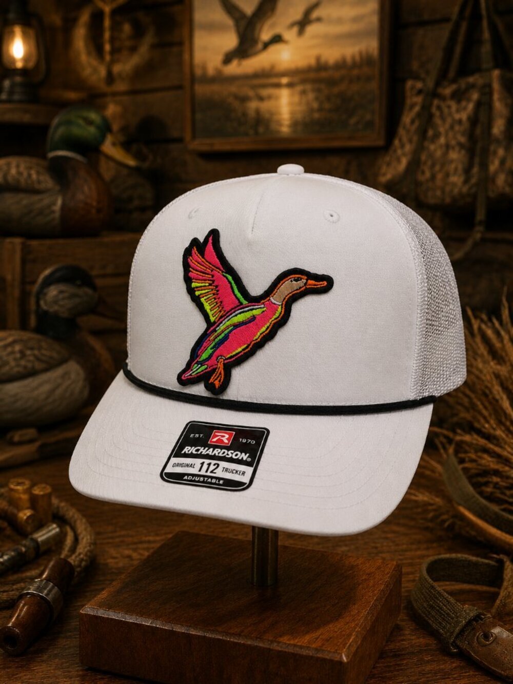 Black Pond Duck Hunting Richardson 112 Trucker Mesh Snapback Hat Cap